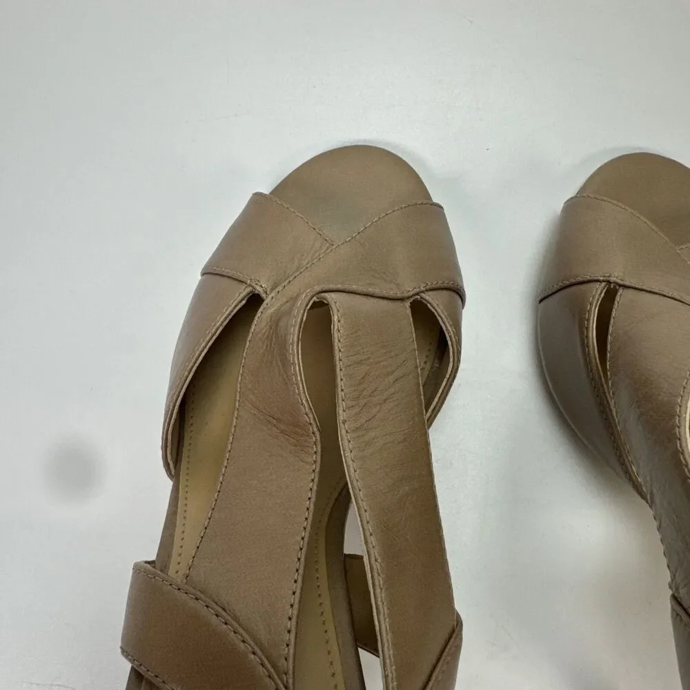 Michael Kors Dress HEELS,  Slingback, Becky Sandal Beige Tan Size 8.5